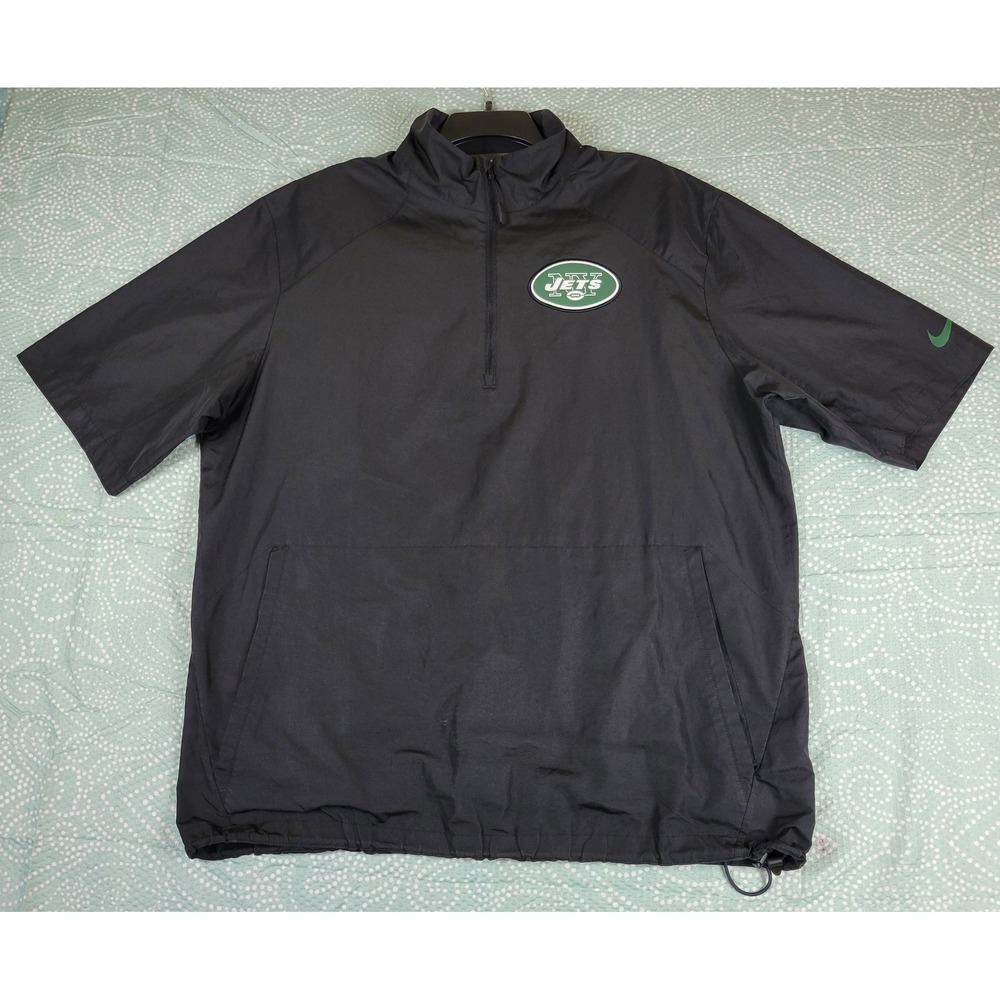 Nike‎ NFL New York Jets Mens Lightweight Quarter Zip Short Sleeve Jacket Large